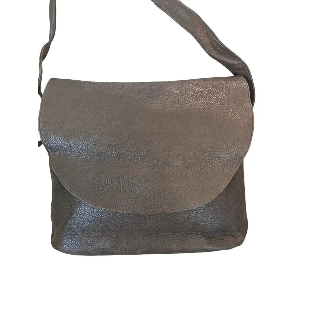 Eddie Bauer Genuine Pebble Leather Laptop Bag, Messenger Bag, Tote